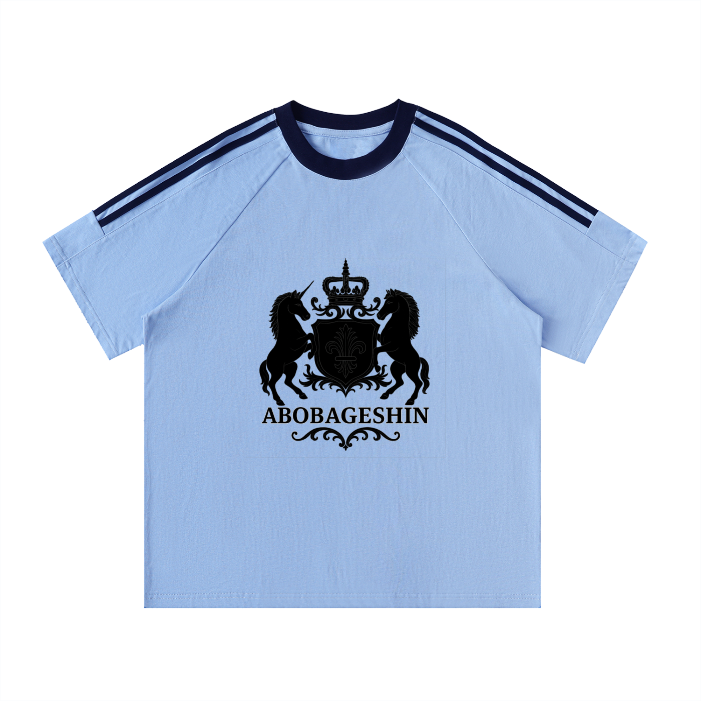 Contrast Tape Crewneck Cotton T-Shirt