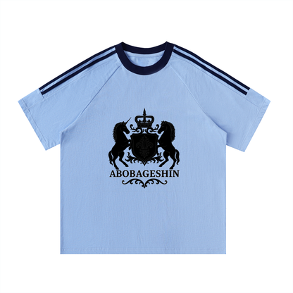 Contrast Tape Crewneck Cotton T-Shirt